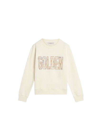 JOURNEY GIRL'S REGULAR SWEATSHIRT BLEND COTTON FLEECE PRINTED COTTON CANVAS PATCH GKP01388 P002194 11737 11737 GOLDEN GOOSE 