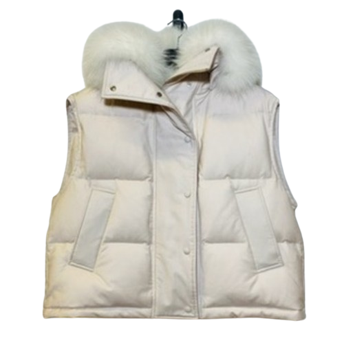Gilet di flanella con collare di pelliccia di volpe 26W23WAG03262WO2W A1009 YVES SALOMON 