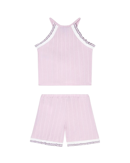 Completo top e shorts in maglia a costine EG000647 AF21818 UA242 ARMANI JUNIOR 