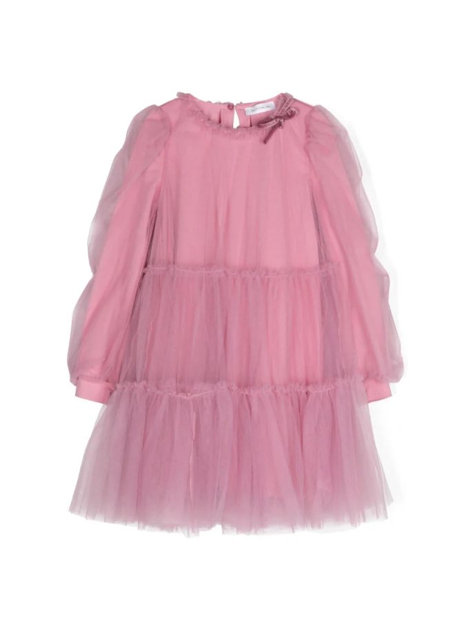 Abito tulle manoseta balze