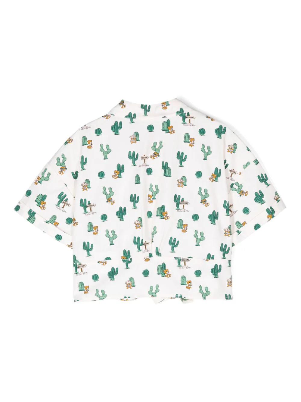 Top bambina cactus e teddy all-over