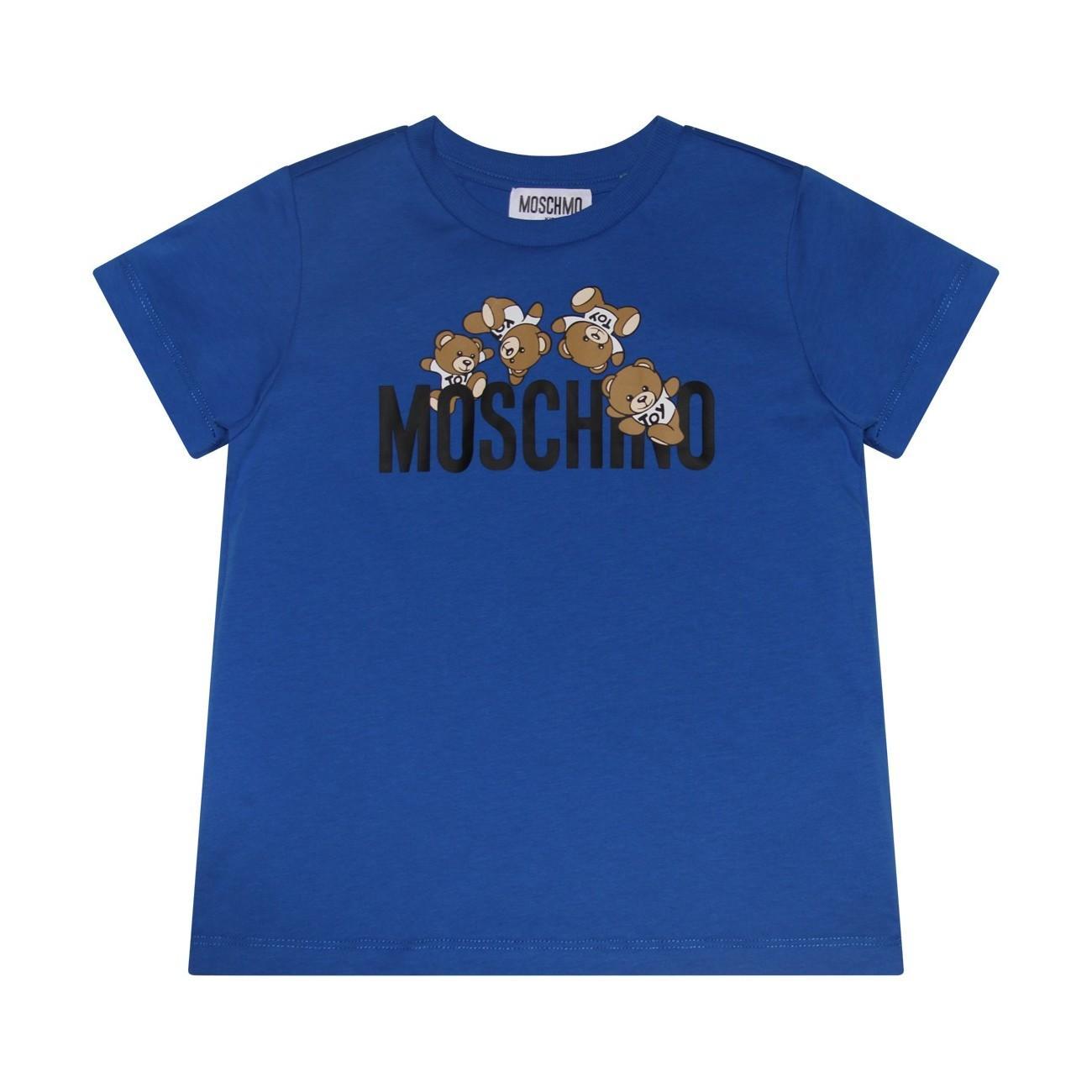 T-shirt in cotone bianco con stampa Teddy HMM04K LAA03 40289 MOSCHINO 