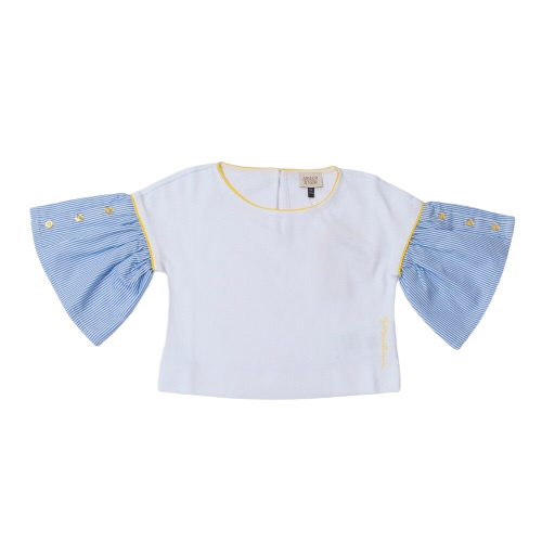 Blusa bambina maniche a campane corte 3Z3H12 3J1XZ 1100 ARMANI JUNIOR 