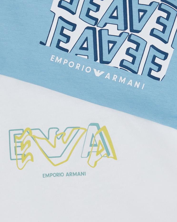 Pack 2 T-shirt in jersey stampa logo EA EB001343 AF14503 M9001 ARMANI JUNIOR 