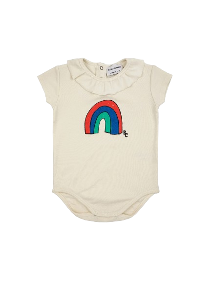 Tutina  con colletto con volant arcobaleno