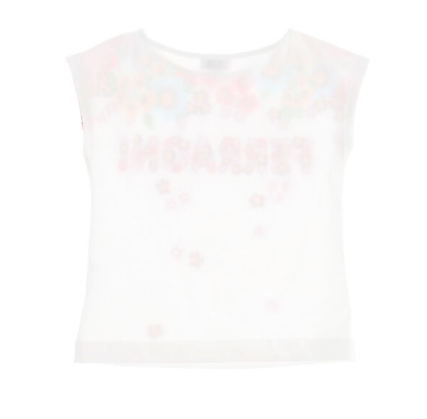 T-shirt con logo a fiori