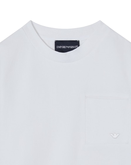 T-shirt in jersey pettinato con tasca EB001318 AF21808 U0003 ARMANI JUNIOR 