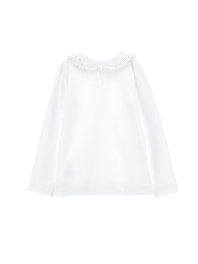 T-shirt jersey cotone organico con colletto elegante