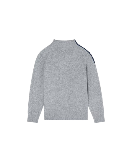 MAGLIONE CON ZIP IN MISTO LANA CON LOGO JACQUARD EB000648 AF17340 O8005 ARMANI JUNIOR 