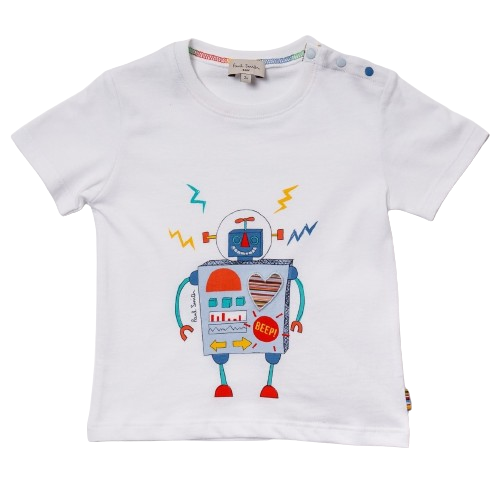 T-shirt bianca neonato maniche corte