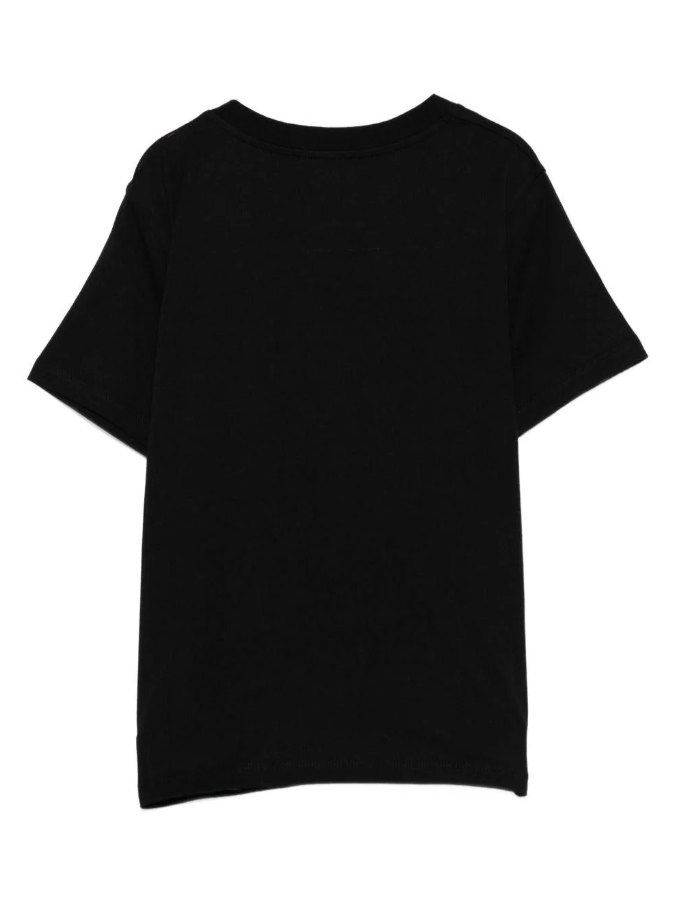 T-shirt nera con logo sul petto BX8R51 Z3186 930OR BALMAIN 