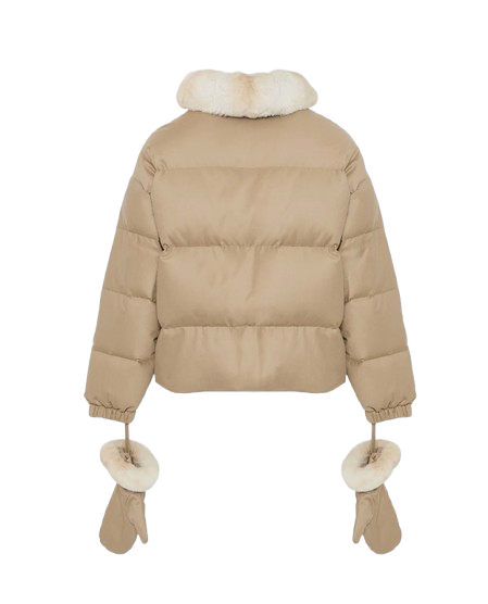 Piumino realizzato in flanella e pelliccia di zibellino Loro Piana 26W24WYV02866WO2W A2068 YVES SALOMON 