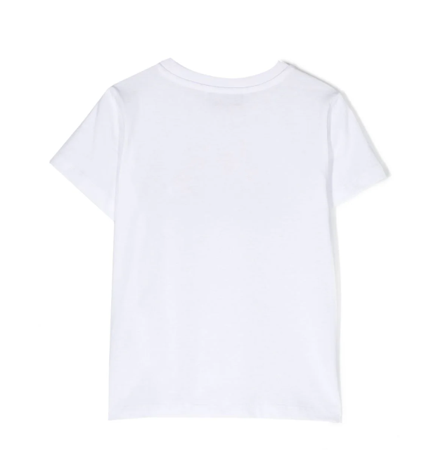 T-shirt in cotone bianco con stampa Teddy HMM04K LAA03 10101 MOSCHINO 