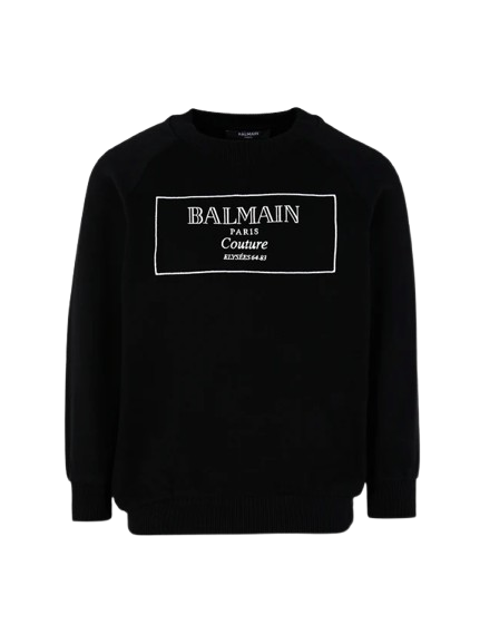 Felpa nera con logo Balmain BX4P80 Z3183 930BC BALMAIN 