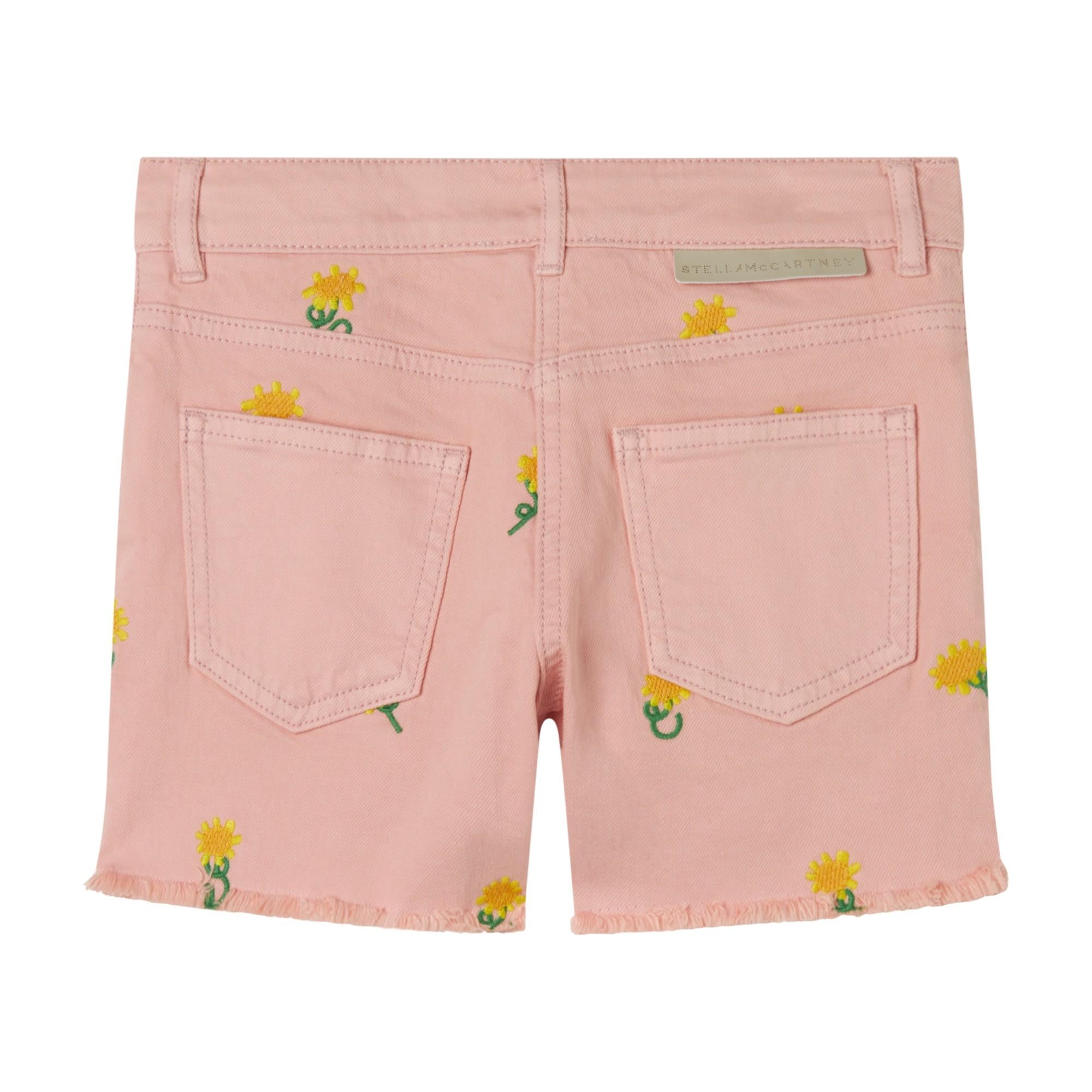 Shorts denim a fiori