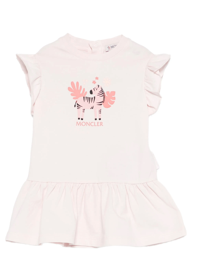 Abito in cotone con stampa zebra L1951 8I00002 89AUM 503 MONCLER 