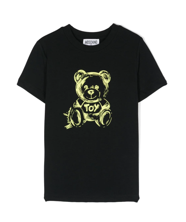 T-shirt nera con stampa teddy HRM03T LBA33 60100 MOSCHINO 