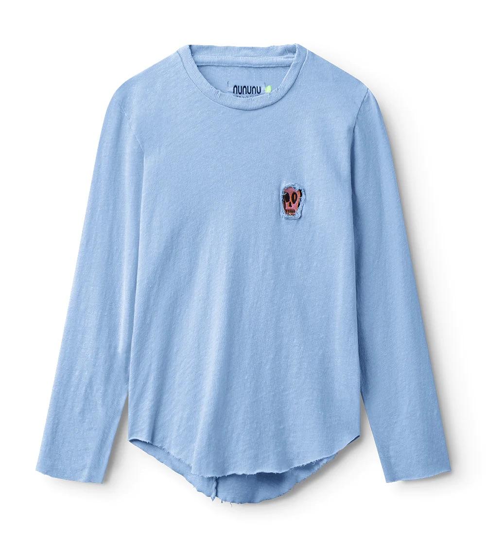 T-shirt con toppa teschio NU3905 BLUE NUNUNU 