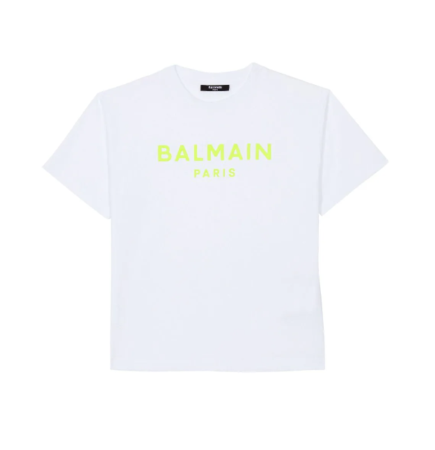 T-shirt con stampa BU8Q71 Z0082 100GL BALMAIN 
