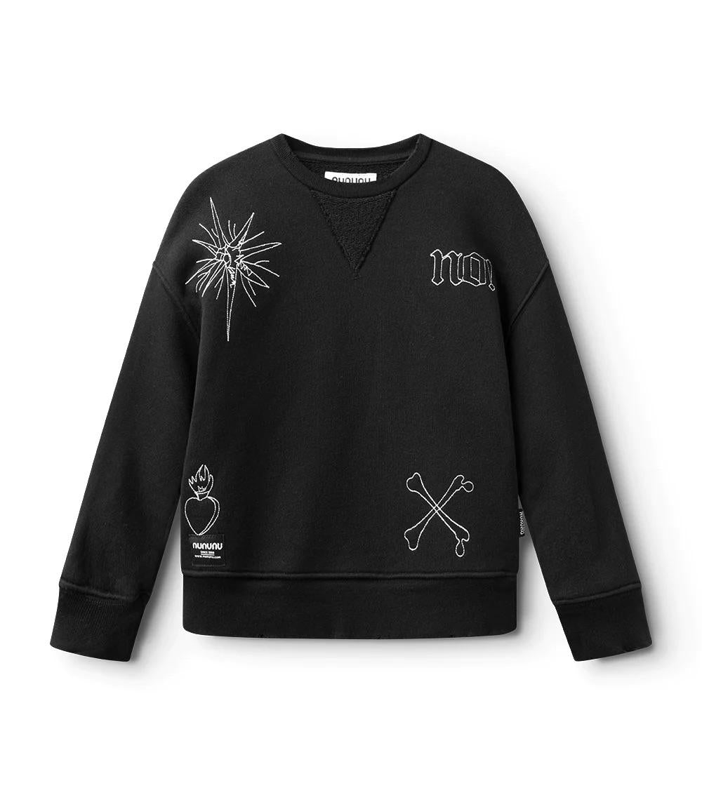 Felpa com stampa NU3963 BLACK NUNUNU 