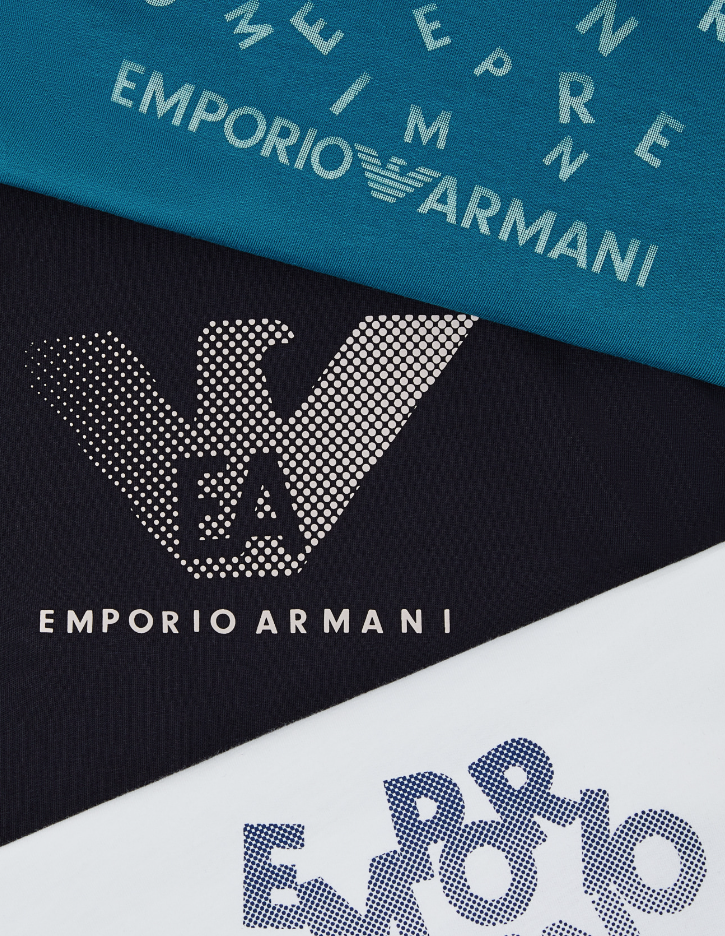 Pack 3 T-shirt in jersey stampa logo EB001319 AF14503 MB005 ARMANI JUNIOR 