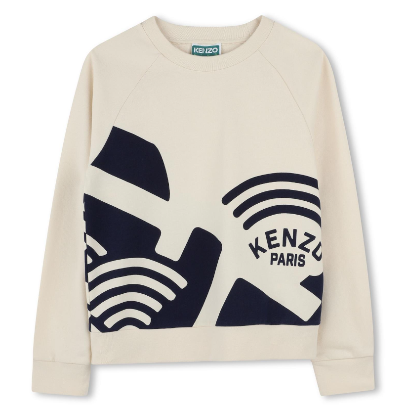 Felpa per bambino Kenzo Kids bianco con stampa grafica
