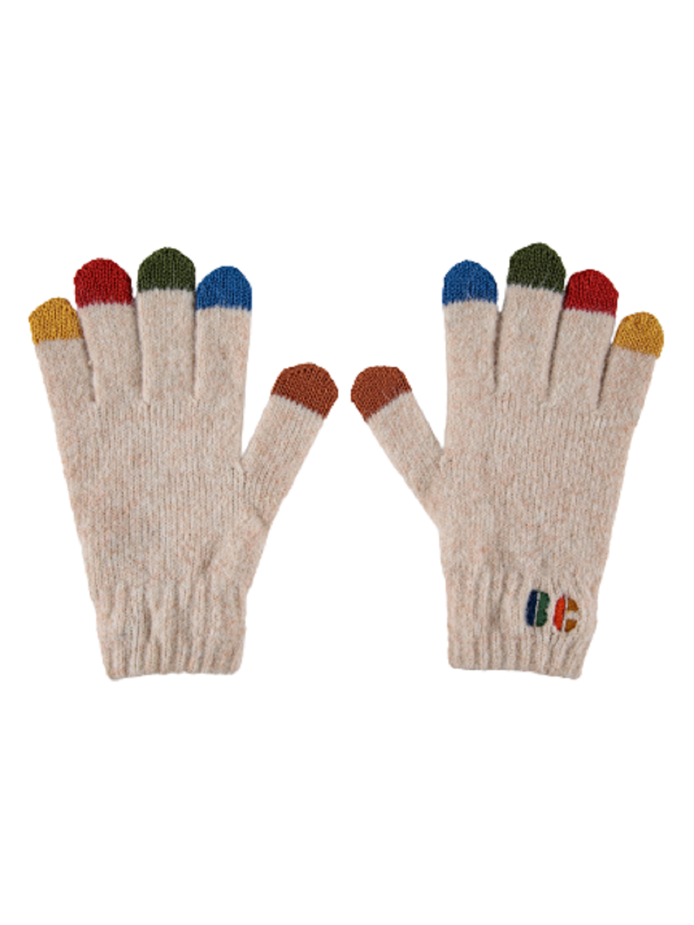 Guanti In Maglia BC Colored Fingers 223AI029 BEIGE BOBO CHOSES 