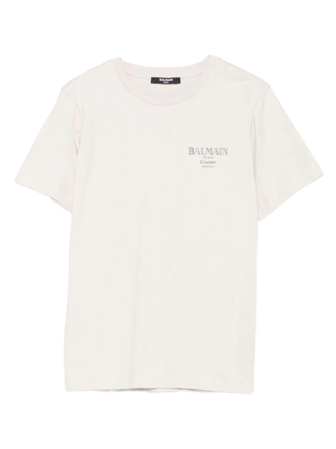 T-shirt beige con logo per bambino BX8P91 Z3186 107NE BALMAIN 