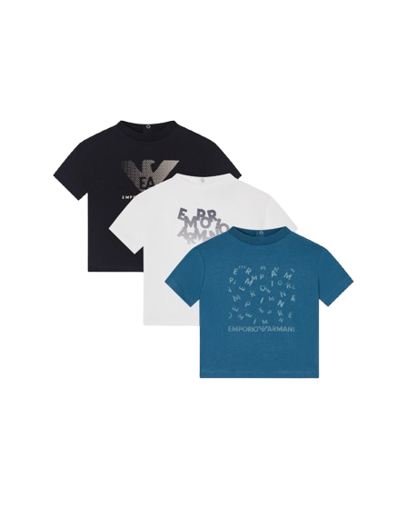 Pack 3 T/shirt in jersey stampa logo EB001324 AF14503 MB005 ARMANI JUNIOR 