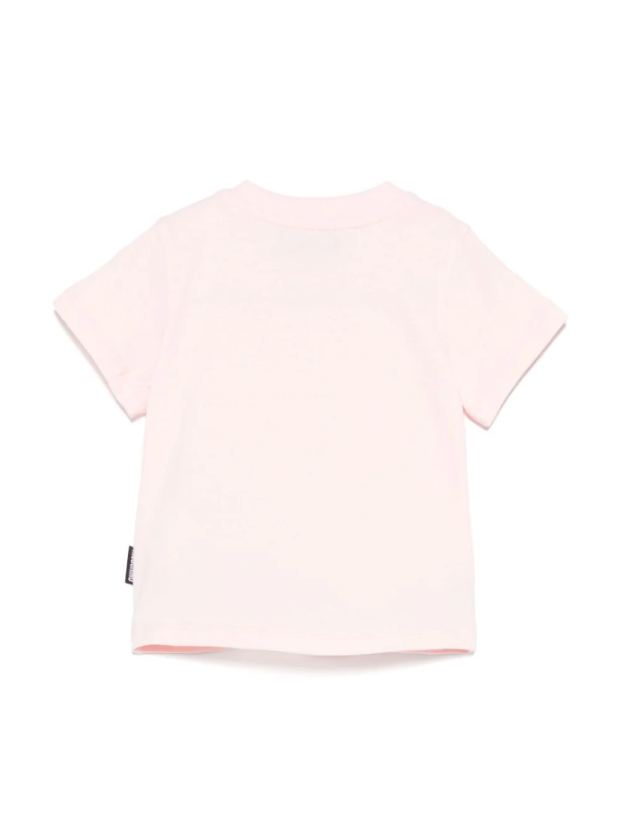 T-shirt per neonata Moschino Kids rosa con applicazione Teddy Bear
