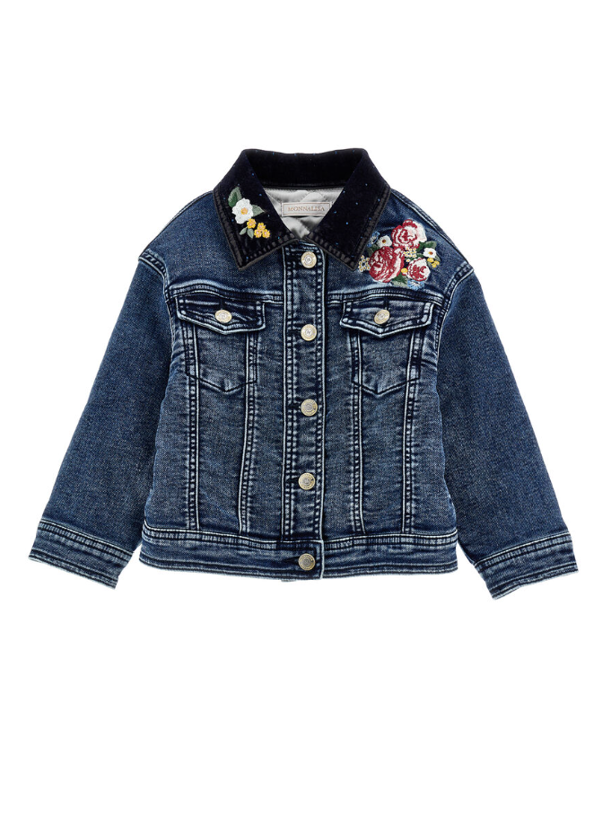 Giacchino denim ricamato