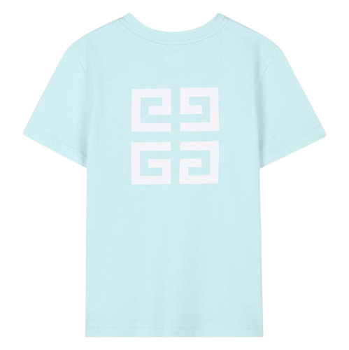 T-shirt azzurra per bambini con logo<BR/>