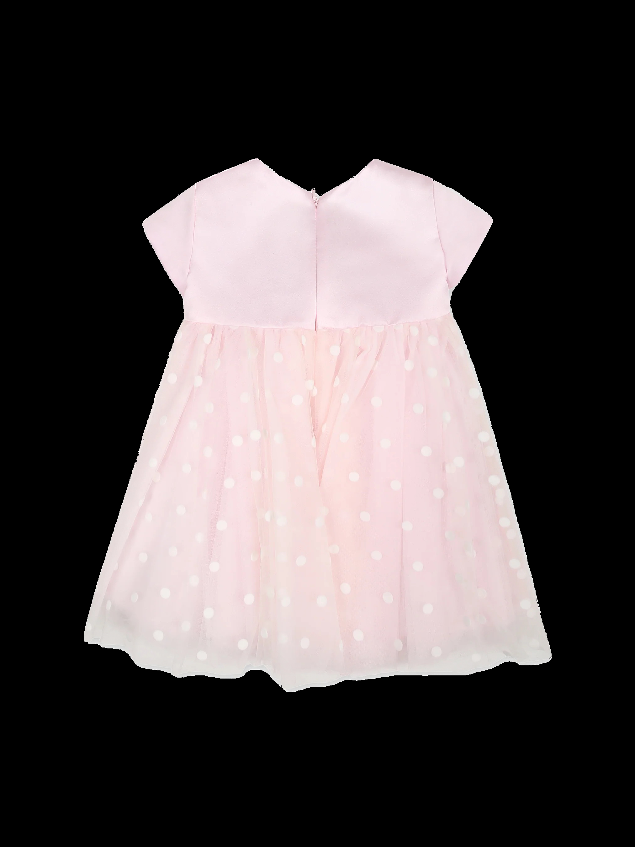 Abito rosa elegante per neonata con pois e tulle