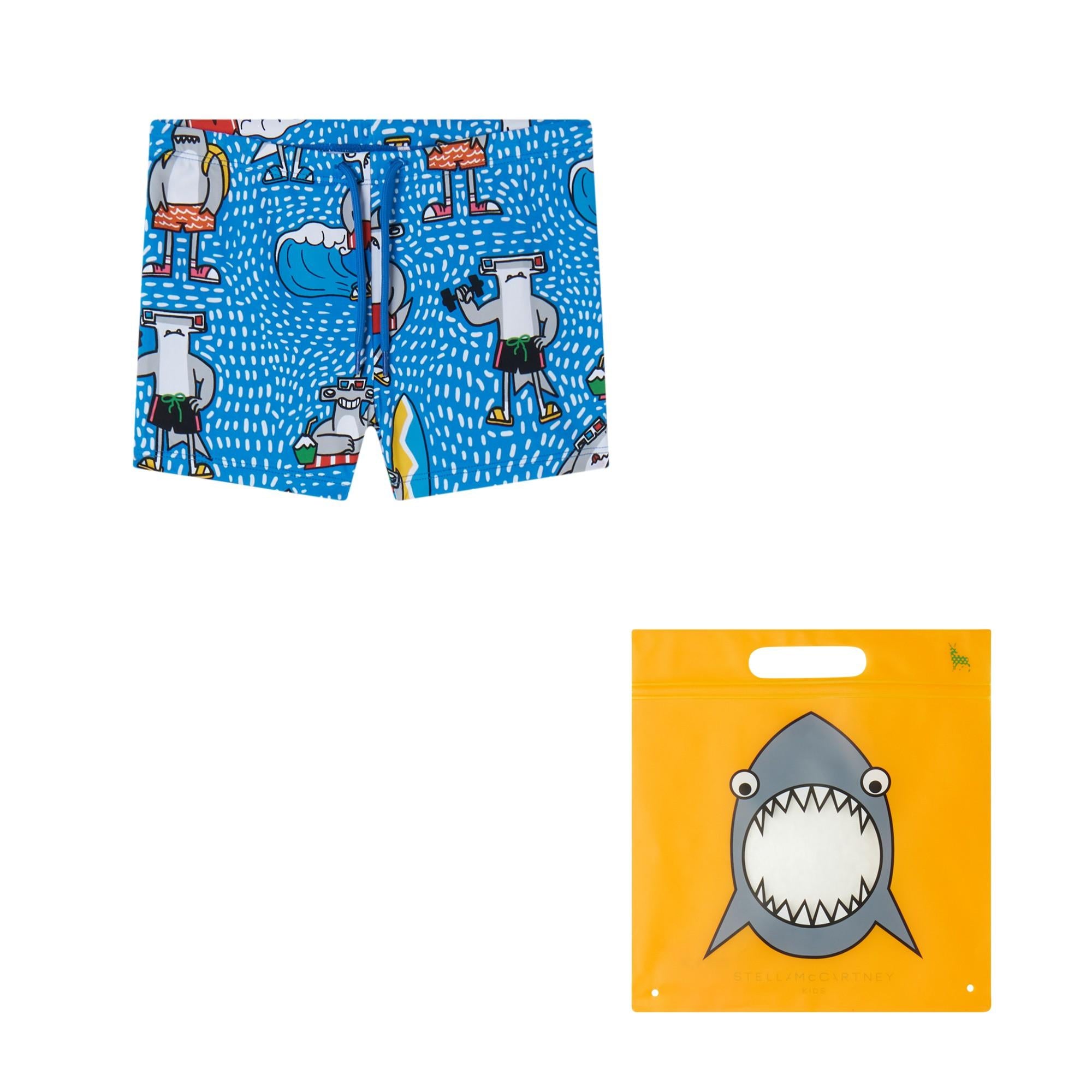 Pantaloncini da bagno con stampa degli amici degli squali