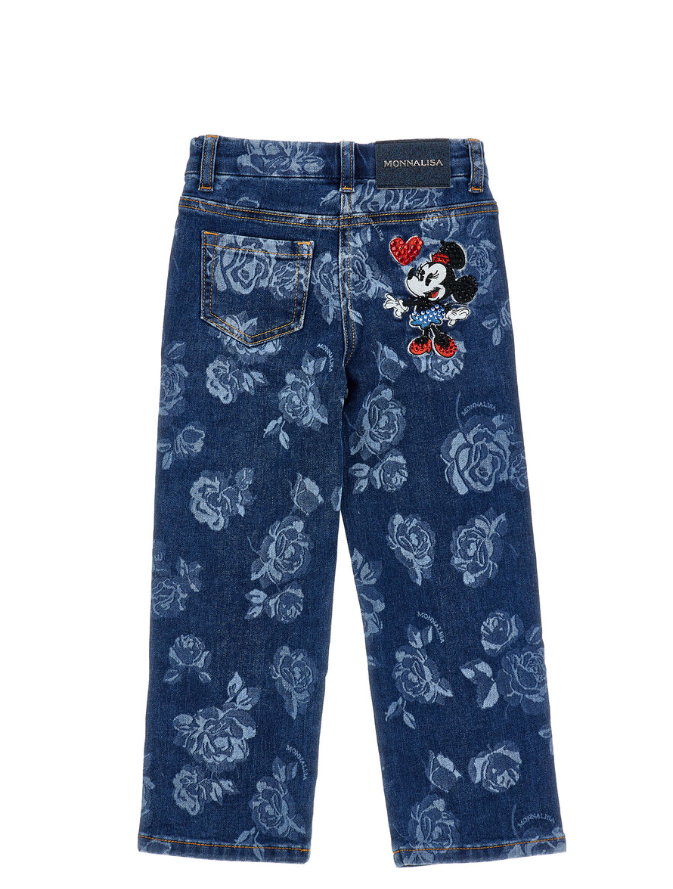 Jeans Minnie con rose<BR/> 19F400 6040 055S MONNALISA 