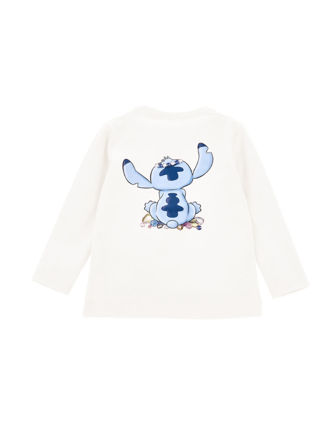T-shirt Stitch con strass 19F610 6013 0001 MONNALISA 