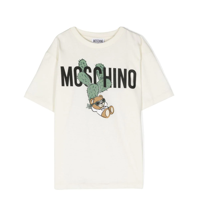 T-shirt bambino con stampa HTM03R LAA02 20059 MOSCHINO 