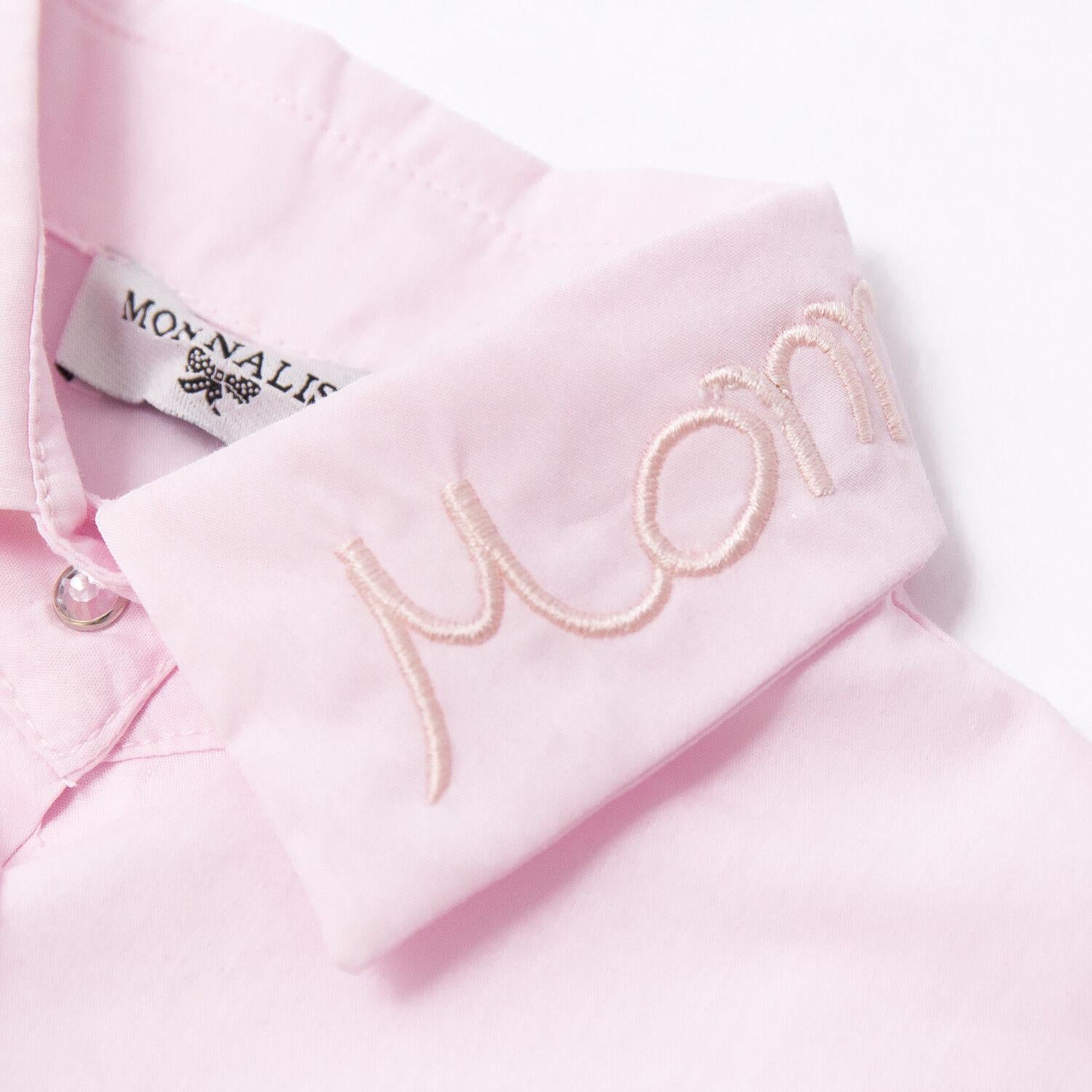 Camicia rosa  logo in popeline