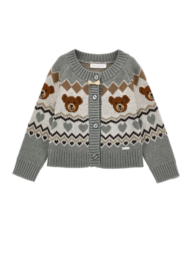 CARDIGAN JAQUARD MIX WOOL MIX WOOL<BR/> 19F808 6062 0232 MONNALISA 