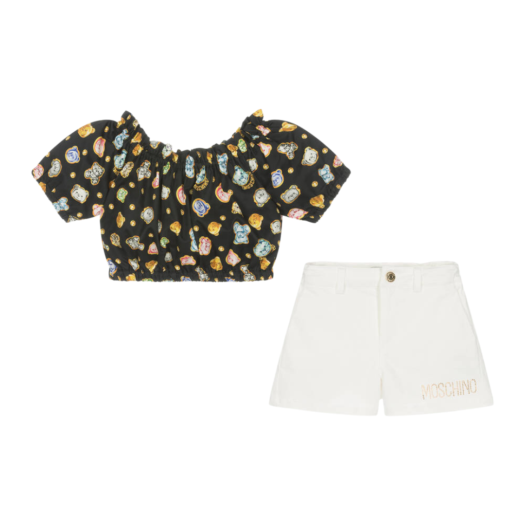 Completo bambina top e pantaloncini