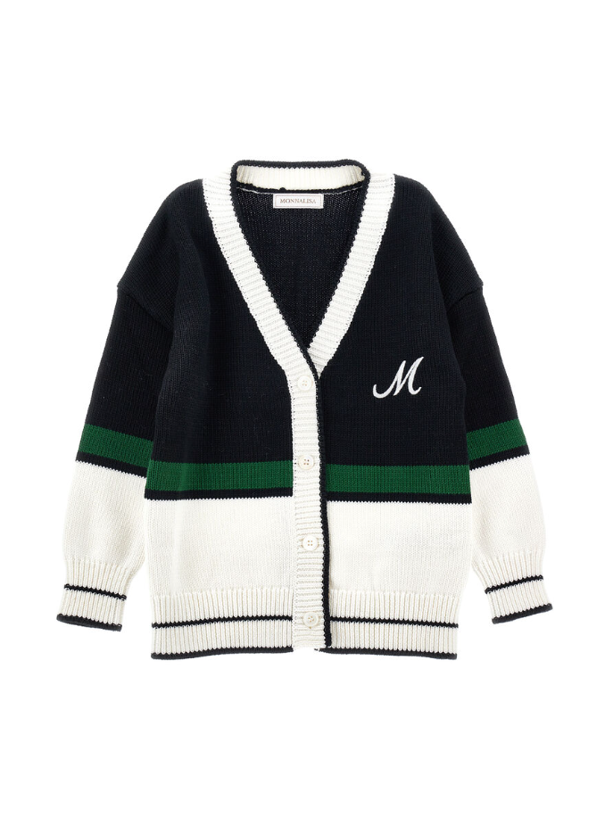 Maxi cardigan a bande colorate