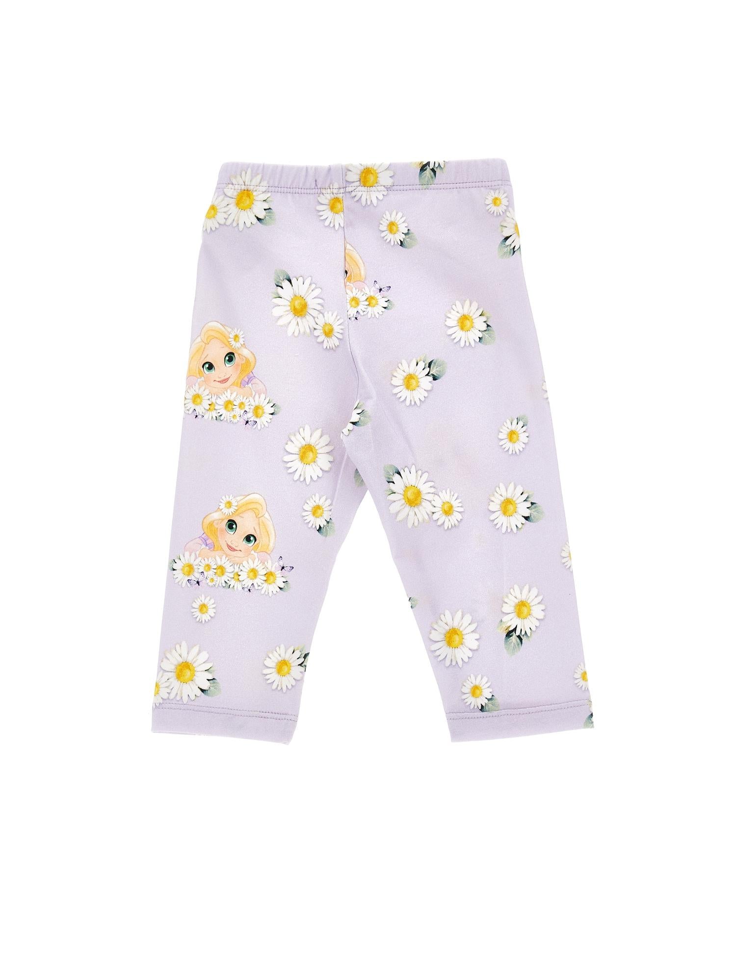 Leggings jersey margherite e pois