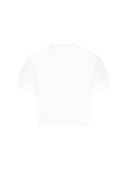 T-shirt bianca per bambina con logo