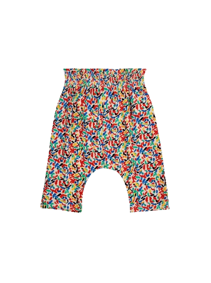 Pantaloni harem intrecciati con coriandoli