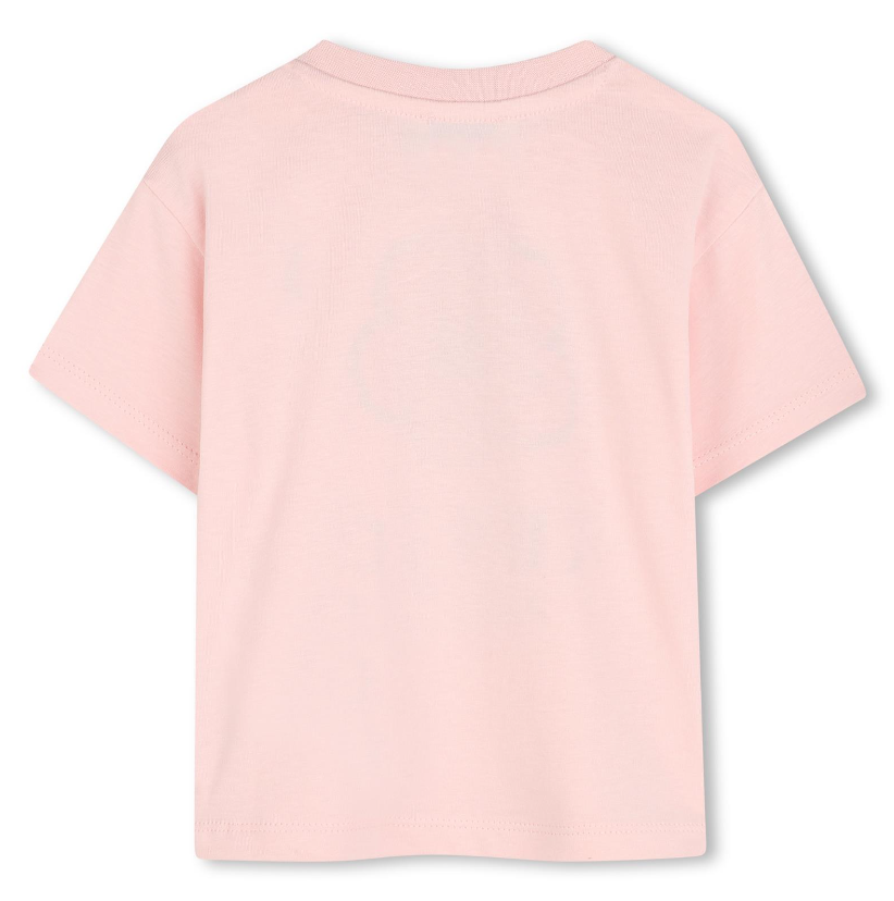 T-SHIRT ROSA  CON LOGO FIORE