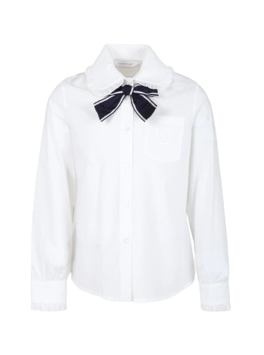Camicia stretch con fiocco