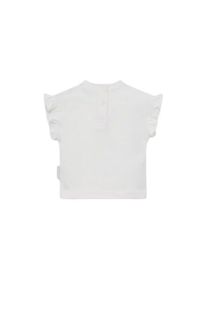 T-shirt in cotone con volant e motivo animali L1951 8C00002 89AUM 034 MONCLER 