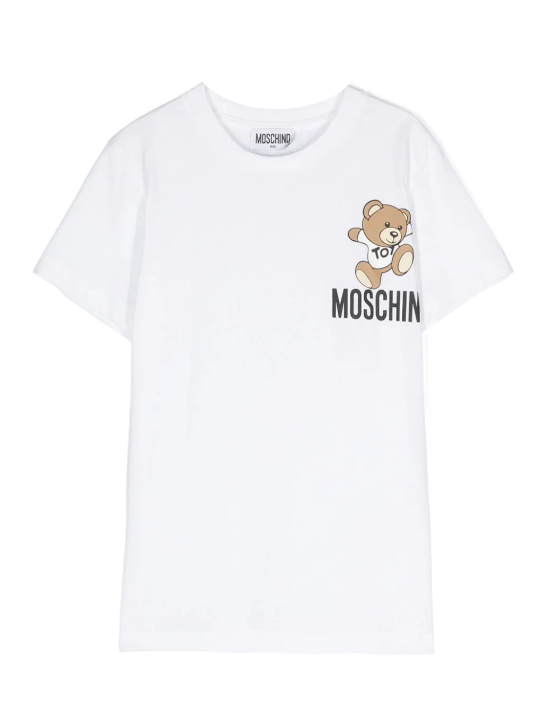 T-shirt bianca toy logo HUM04K LAA02 10101 MOSCHINO 