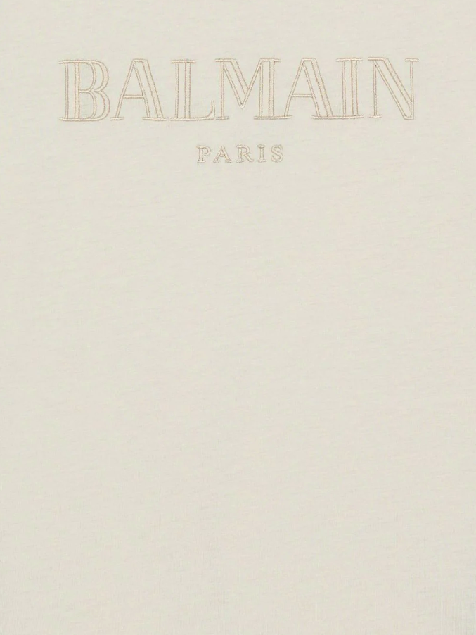 T-shirt beige con stampa BX8P41 Z3186 107BG BALMAIN 
