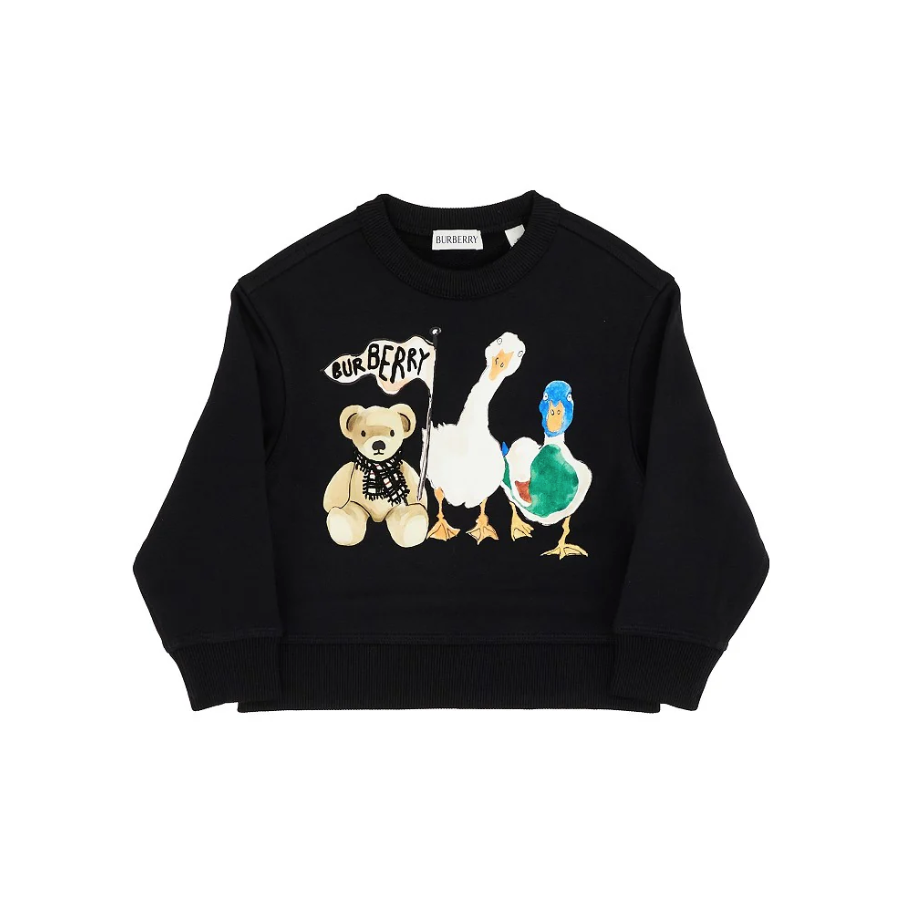 Felpa nera con orsetto e amici animali 8108574 A1189 BURBERRY 